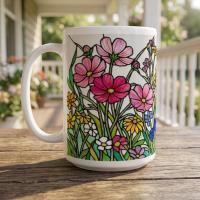 Large and Small Ceramic Mug Set, 15oz and 11oz Cups