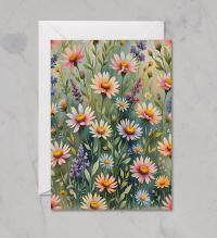 Set of 3 Watercolor Floral Greeting Cards, Blank Inside, Multiple Sizes