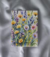 Set of 3 Watercolor Floral Greeting Cards, Blank Inside, Multiple Sizes