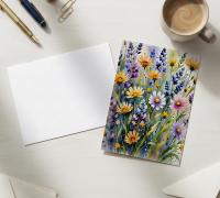 Set of 3 Watercolor Floral Greeting Cards, Blank Inside, Multiple Sizes
