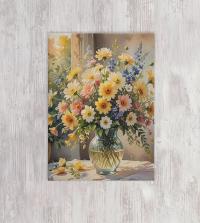 Flowers - Original Art Card - Single Card or Bulk 10 Pack of Gift Cards