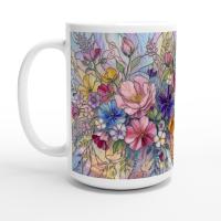 Floral Cups -  Large and Small Ceramic Mugs