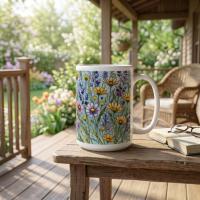 Floral Cups -  Large and Small Ceramic Mugs
