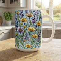 Floral Cups -  Large and Small Ceramic Mugs