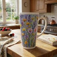 Latte 17oz Ceramic Mug - Coffee or Tea Cup, Extra Tall