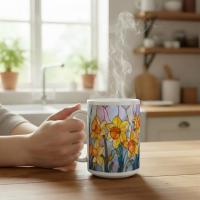 Floral Cups -  Large and Small Ceramic Mugs