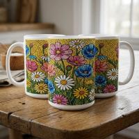 Floral Cups -  Large and Small Ceramic Mugs