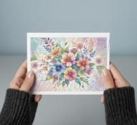 Flowers - Original Art Card - Single Card or Bulk 10 Pack of Gift Cards