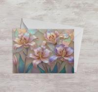 Flowers - Original Art Card - Single Card or Bulk 10 Pack of Gift Cards