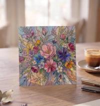 Flowers - Original Art Card - Single Card or Bulk 10 Pack of Gift Cards