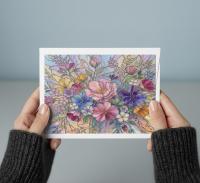 Flowers - Original Art Card - Single Card or Bulk 10 Pack of Gift Cards