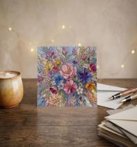 Flowers - Original Art Card - Single Card or Bulk 10 Pack of Gift Cards