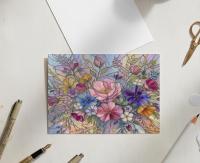 Flowers - Original Art Card - Single Card or Bulk 10 Pack of Gift Cards