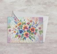 Flowers - Original Art Card - Single Card or Bulk 10 Pack of Gift Cards