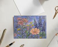 Flowers - Original Art Card - Single Card or Bulk 10 Pack of Gift Cards