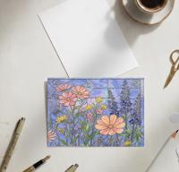 Flowers - Original Art Card - Single Card or Bulk 10 Pack of Gift Cards