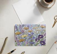 Flowers - Original Art Card - Single Card or Bulk 10 Pack of Gift Cards