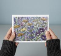 Flowers - Original Art Card - Single Card or Bulk 10 Pack of Gift Cards