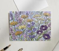 Flowers - Original Art Card - Single Card or Bulk 10 Pack of Gift Cards