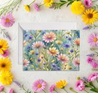Flowers - Original Art Card - Single Card or Bulk 10 Pack of Gift Cards