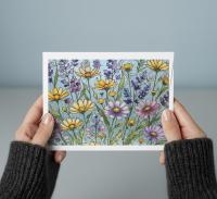 Flowers - Original Art Card - Single Card or Bulk 10 Pack of Gift Cards