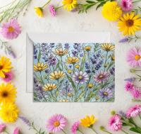 Flowers - Original Art Card - Single Card or Bulk 10 Pack of Gift Cards