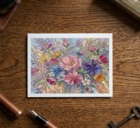 Flowers - Original Art Card - Single Card or Bulk 10 Pack of Gift Cards