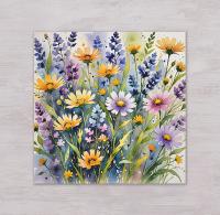 Set of 3 Watercolor Floral Greeting Cards, Blank Inside, Multiple Sizes