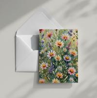 Set of 3 Watercolor Floral Greeting Cards, Blank Inside, Multiple Sizes