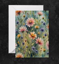 Set of 3 Watercolor Floral Greeting Cards, Blank Inside, Multiple Sizes