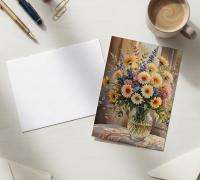 Flowers - Original Art Card - Single Card or Bulk 10 Pack of Gift Cards