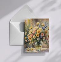 Flowers - Original Art Card - Single Card or Bulk 10 Pack of Gift Cards