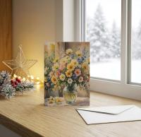 Flowers - Original Art Card - Single Card or Bulk 10 Pack of Gift Cards