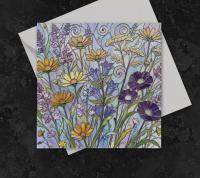 Flowers - Original Art Card - Single Card or Bulk 10 Pack of Gift Cards