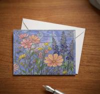 Flowers - Original Art Card - Single Card or Bulk 10 Pack of Gift Cards