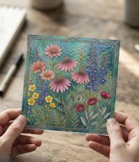 Flowers - Original Art Card - Single Card or Bulk 10 Pack of Gift Cards