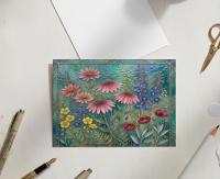 Flowers - Original Art Card - Single Card or Bulk 10 Pack of Gift Cards