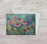 Flowers - Original Art Card - Single Card or Bulk 10 Pack of Gift Cards
