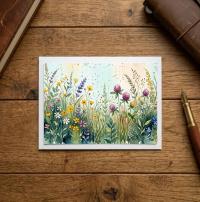Flowers - Original Art Card - Single Card or Bulk 10 Pack of Gift Cards