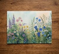 Flowers - Original Art Card - Single Card or Bulk 10 Pack of Gift Cards