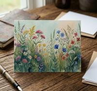 Flowers - Original Art Card - Single Card or Bulk 10 Pack of Gift Cards