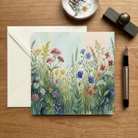 Flowers - Original Art Card - Single Card or Bulk 10 Pack of Gift Cards