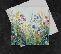 Flowers - Original Art Card - Single Card or Bulk 10 Pack of Gift Cards