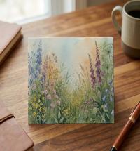 Flowers - Original Art Card - Single Card or Bulk 10 Pack of Gift Cards