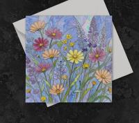 Flowers - Original Art Card - Single Card or Bulk 10 Pack of Gift Cards