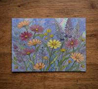 Flowers - Original Art Card - Single Card or Bulk 10 Pack of Gift Cards