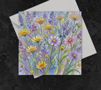 Flowers - Original Art Card - Single Card or Bulk 10 Pack of Gift Cards