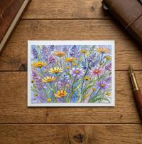 Flowers - Original Art Card - Single Card or Bulk 10 Pack of Gift Cards