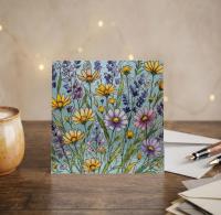 Flowers - Original Art Card - Single Card or Bulk 10 Pack of Gift Cards