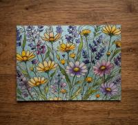 Flowers - Original Art Card - Single Card or Bulk 10 Pack of Gift Cards